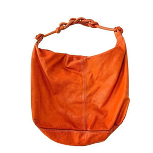 Sissirossi Orange Leather Shoulder Bag